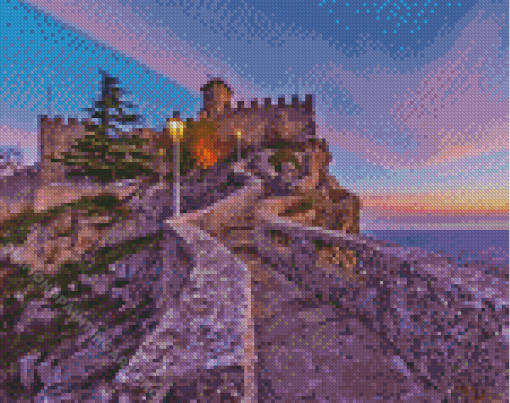 Sunrise In San Marino Guaita Tower Diamond Painting