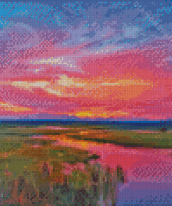 Sunset Marsh Art Diamond Painting