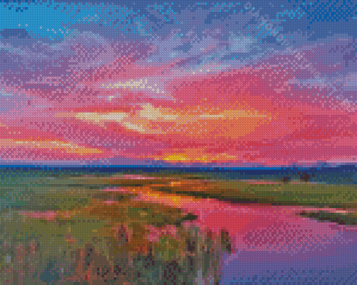 Sunset Marsh Art Diamond Painting