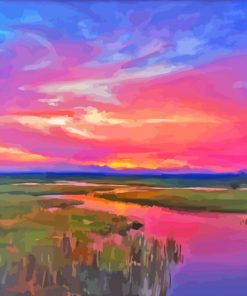 Sunset Marsh Art Diamond Painting