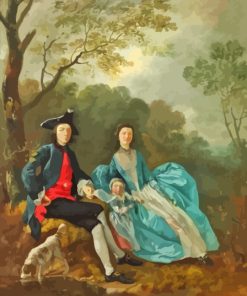 The Artist With His Wife And Daughter Thomas Gainsborough Diamond Painting