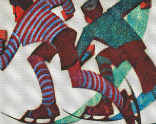 The Skaters Sybil Andrews Diamond Painting