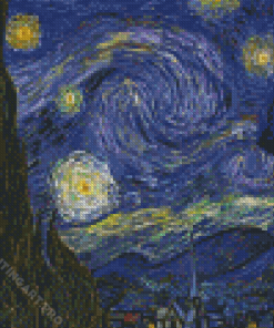 Van Gogh Tardis Starry Night Diamond Painting