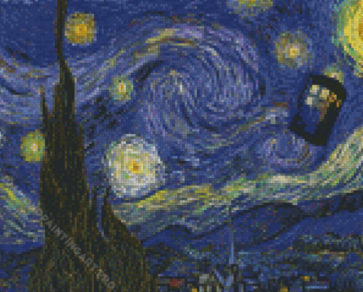 Van Gogh Tardis Starry Night Diamond Painting