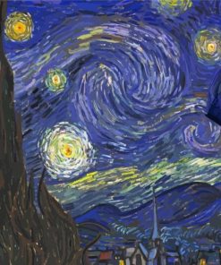 Van Gogh Tardis Starry Night Diamond Painting