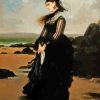 Victorian Woman In Black Dress Diamond Painting