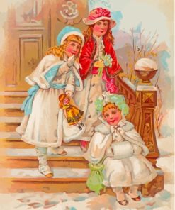 Victorian Girls In Winter Diamond Painting