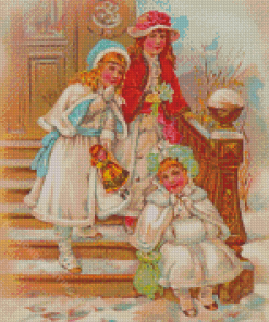 Victorian Girls In Winter Diamond Painting