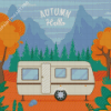 Vintage Trailer In Autumn Diamond Painting