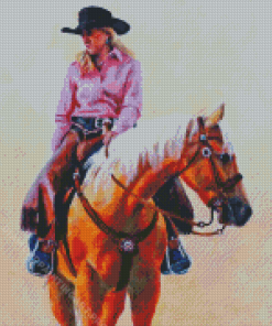 Western Cowgirl With Horse Art Diamond Painting