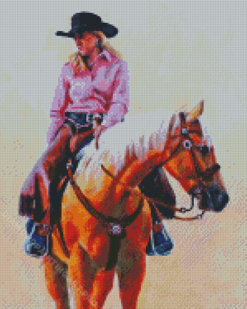 Western Cowgirl With Horse Art Diamond Painting