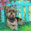 Yorkshire Terrier And Flowers Art Diamond Painting