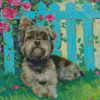 Yorkshire Terrier And Flowers Art Diamond Painting