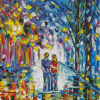 Abstract Couple Colorful Park Diamond Painting