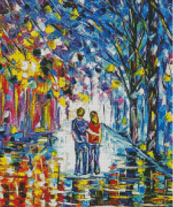 Abstract Couple Colorful Park Diamond Painting