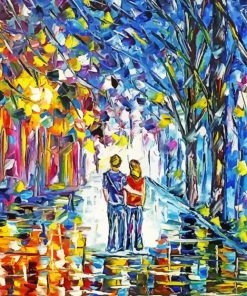 Abstract Couple Colorful Park Diamond Painting