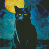 Black Moon Cat Diamond Painting