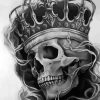 Black And White Crown Skull Diamond Painting