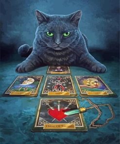 Black Cat Fortune Teller Diamond Painting