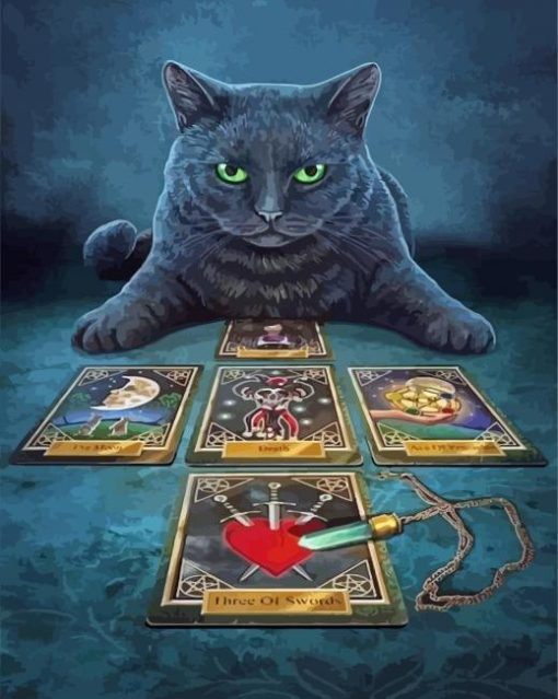 Black Cat Fortune Teller Diamond Painting