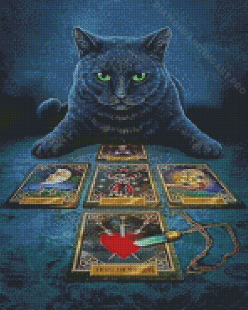 Black Cat Fortune Teller Diamond Painting