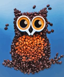 Coffee Bean Owl Diamond Painting