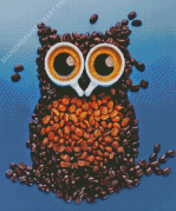 Coffee Bean Owl Diamond Painting