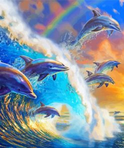 Dolphin In Waves Diamond Painting