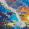 Dolphin In Waves Diamond Painting