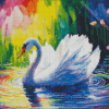 White Swan Bird Diamond Painting