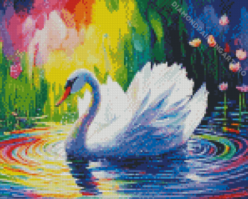 White Swan Bird Diamond Painting