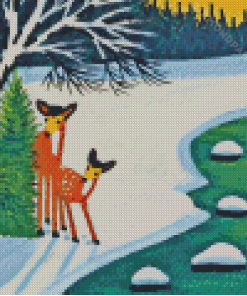 Deers Maud Lewis Diamond Painting