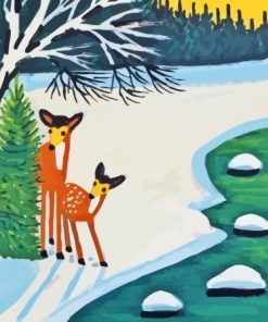 Deers Maud Lewis Diamond Painting