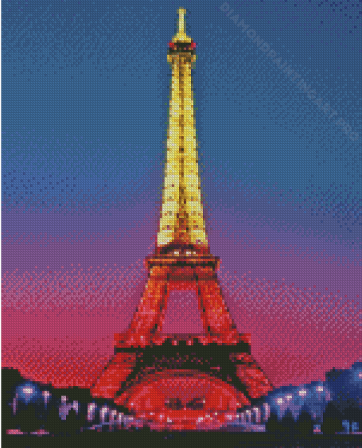 Eiffel Tower Pink Paris France Diamond Painting