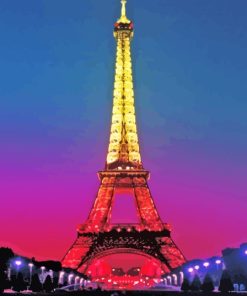 Eiffel Tower Pink Paris France Diamond Painting