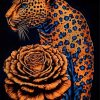 Golden Tiger And Rose Diamond Painting