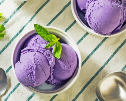 Japanese Ube Ice Cream Purple Dessert Diamond Painting