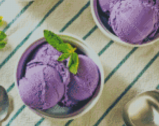 Japanese Ube Ice Cream Purple Dessert Diamond Painting