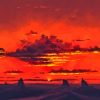 Landscape Red Sunset Clouds Diamond Painting