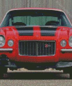 Red Z28 Camaro Car Diamond Painting