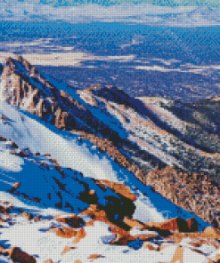 Snowy Pikes Peak Landscape Diamond Painting