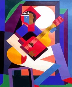 The Guitar Player Cubism Diamond Painting