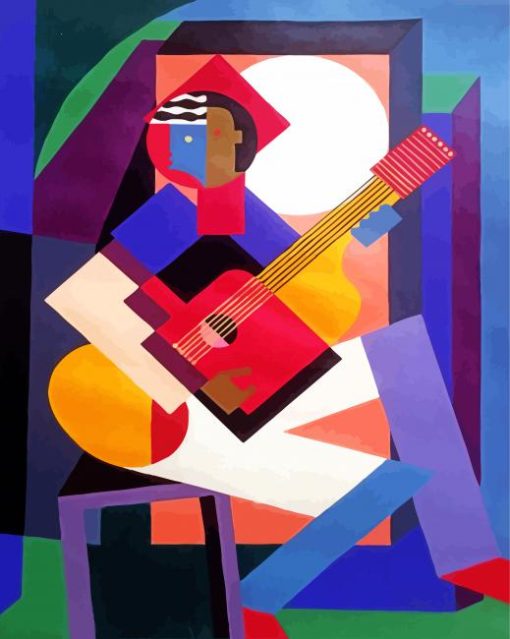 The Guitar Player Cubism Diamond Painting