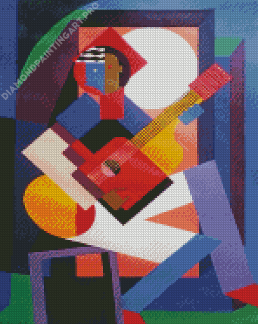 The Guitar Player Cubism Diamond Painting