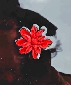 Water And Red Flower Diamond Painting