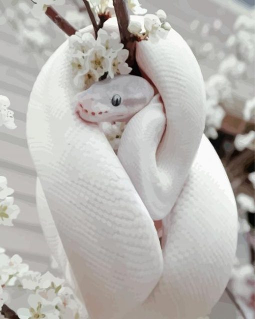 White Cute Snake Diamond Painting