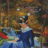 Woman Reading After Gardening Diamond Painting