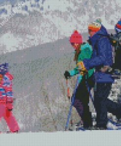 Aesthetic Family Skiing Diamond Painting