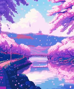 Anime Cherry Blossom Diamond Painting