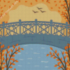 Autumn Bridge Park Diamond Painting